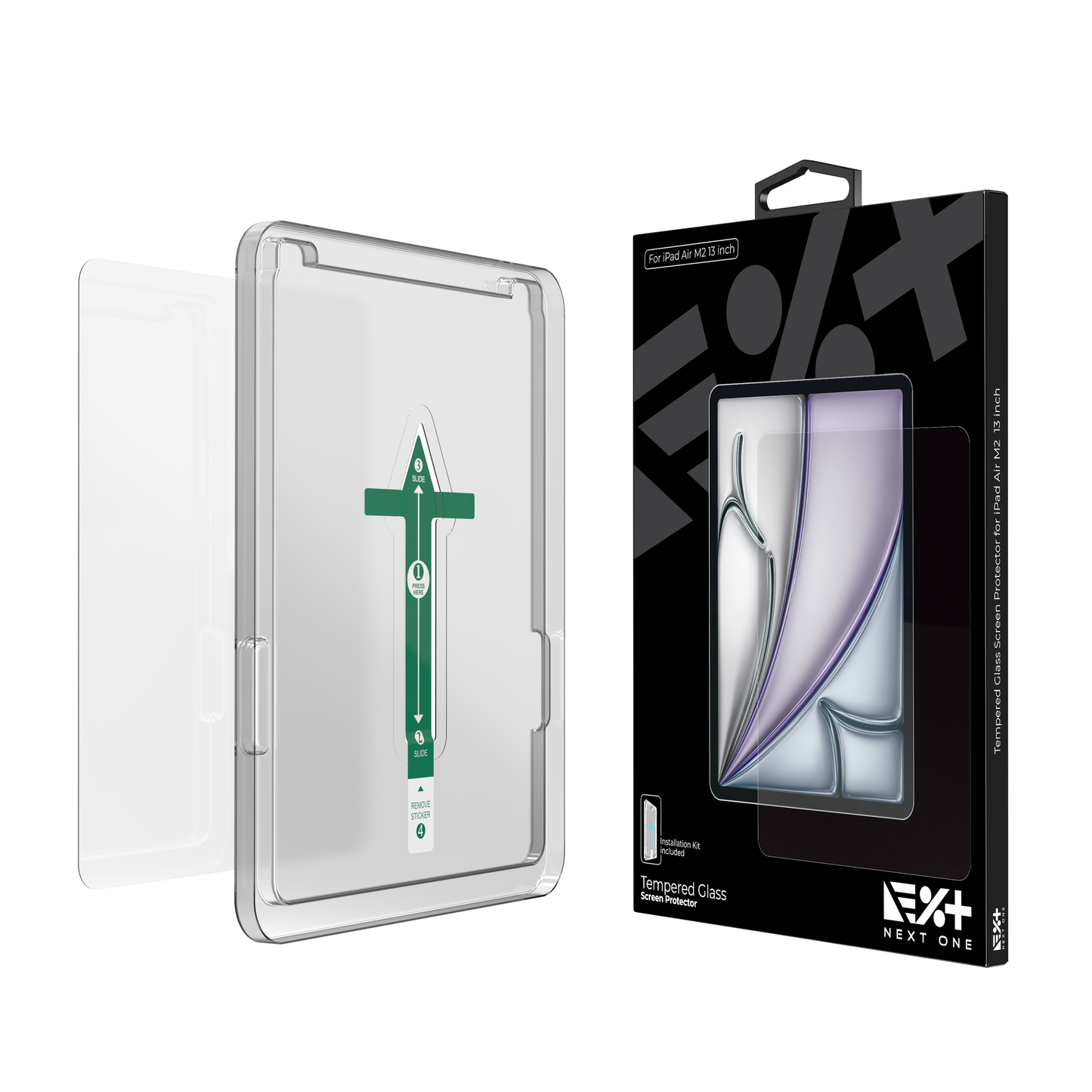NEXT.ONE iPad Schutzglas mit Anbringhilfe - iPad Air 13" M2