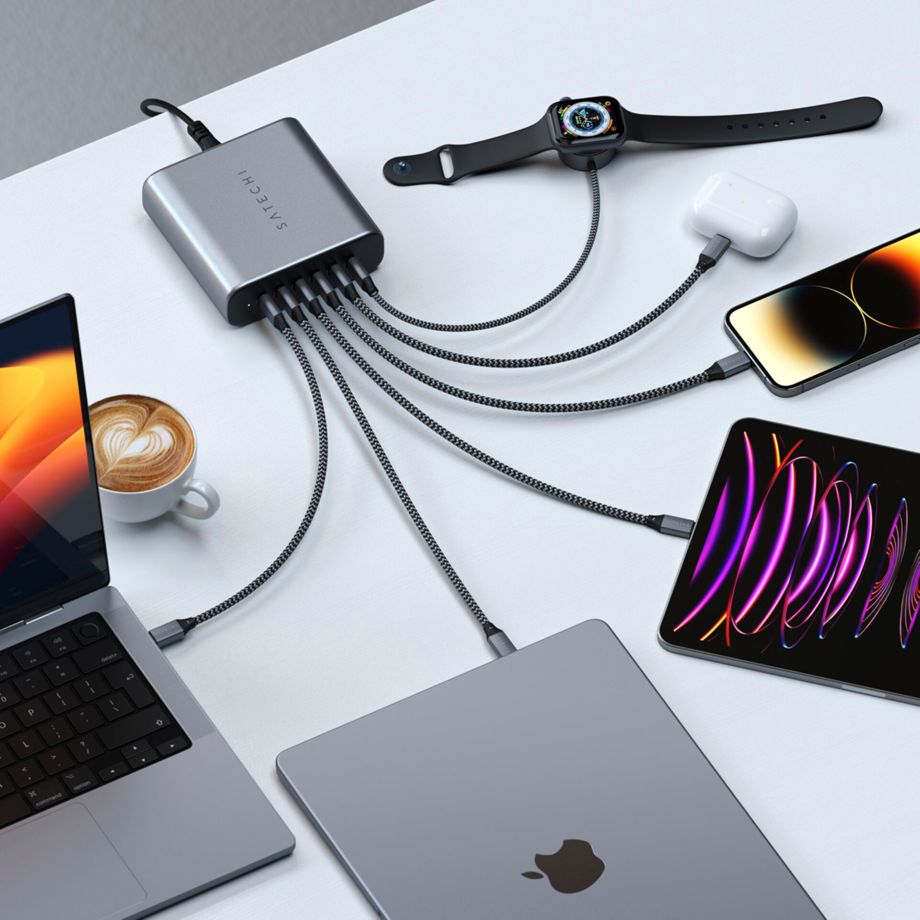 Satechi 200W Type-C 6-Port PD GaN Charger space gray