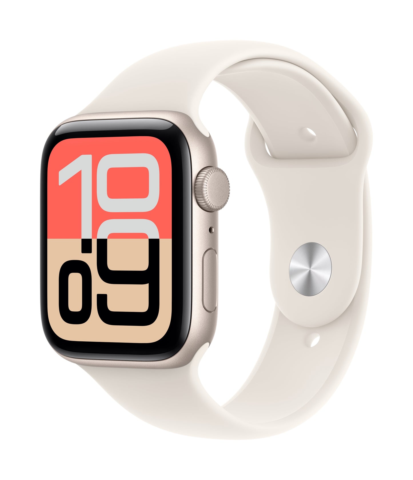 Apple Watch SE 3 GPS 44mm Sternenlicht Aluminium Case mit Sternenlicht Sportarmband - M/L