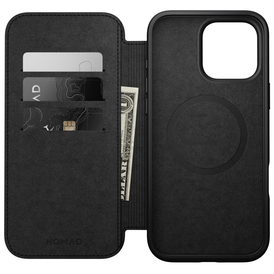 Nomad Modern Leather Folio iPhone 16 Pro Max Black