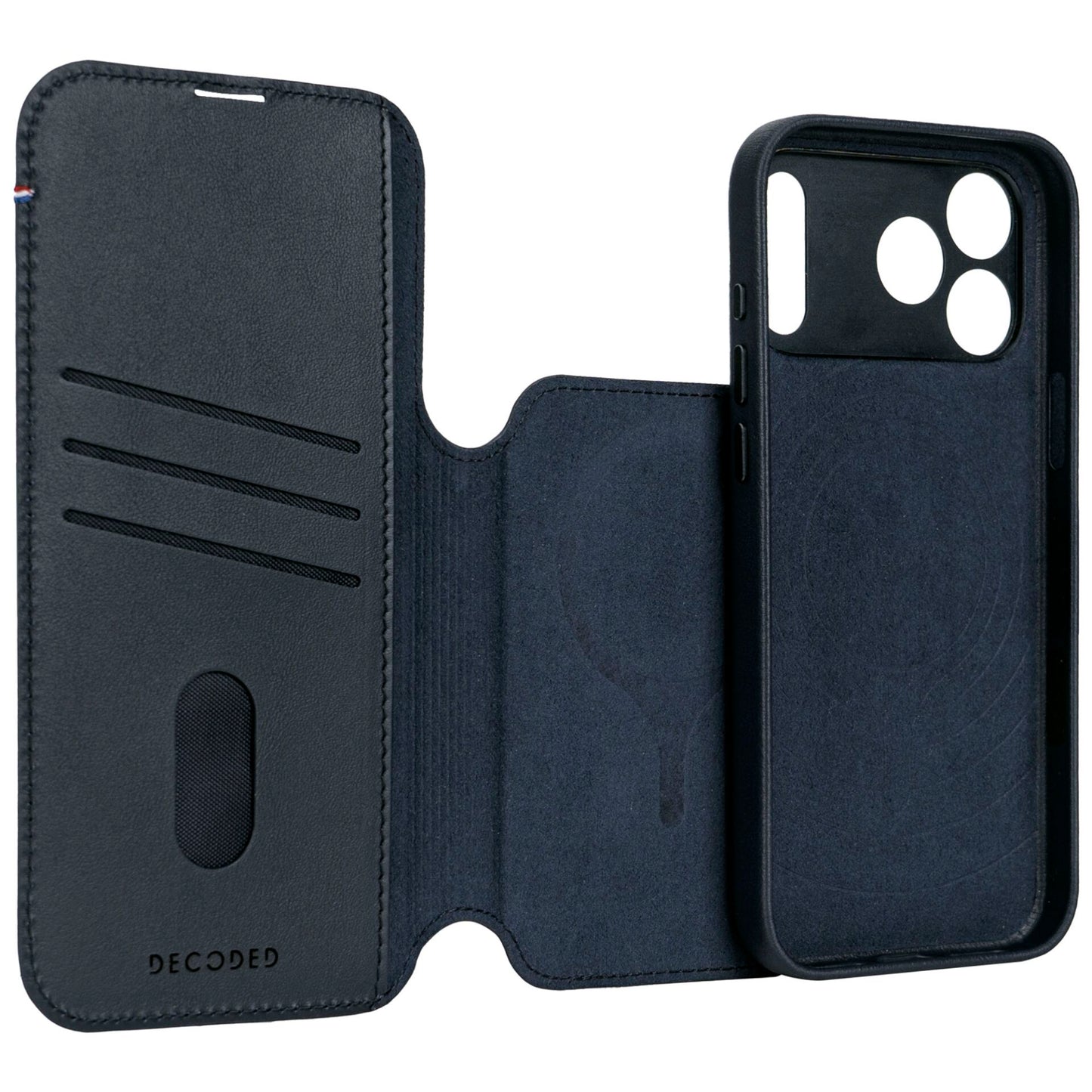 Decoded Leather Detachable Wallet iPhone 17 Pro Max Navy Shadow