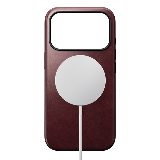 Nomad Modern Leather Case iPhone 17 Pro Burgundy Horween