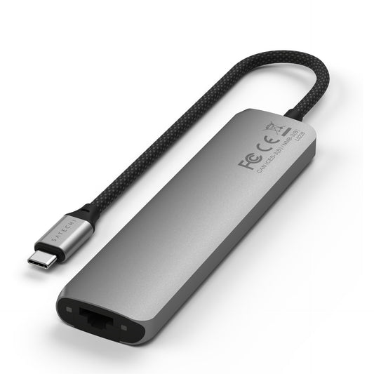 Satechi USB-C 7-in-1 Slim Multi Port Adapter Ethernet Space Grey