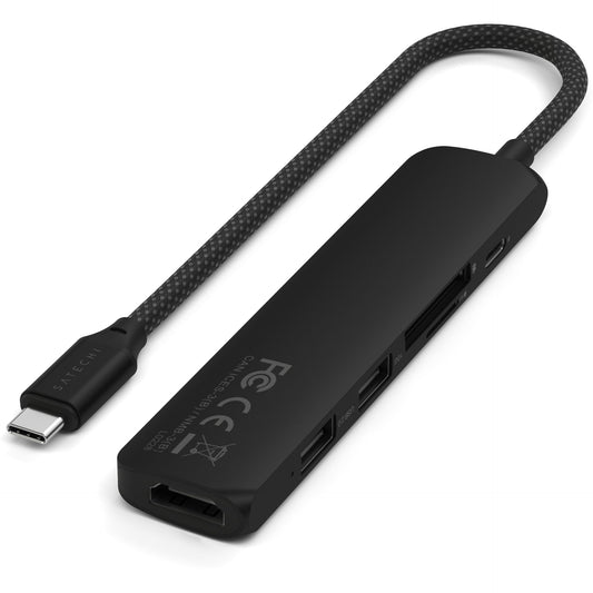 Satechi USB-C 6-in-1 Slim Multiport Adapter 4K Black
