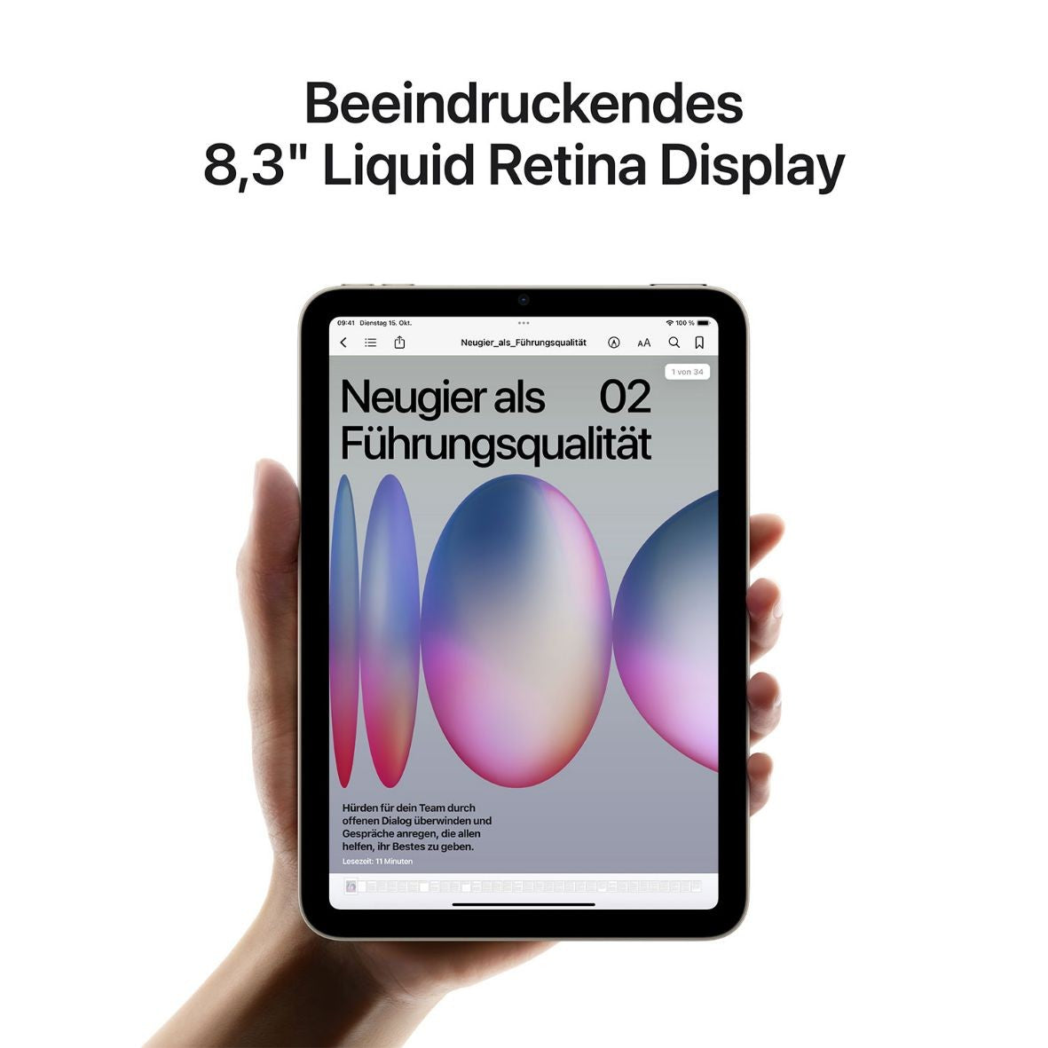 iPad mini Wi-Fi, 128GB, polarstern, 8,3" (7. Gen.)