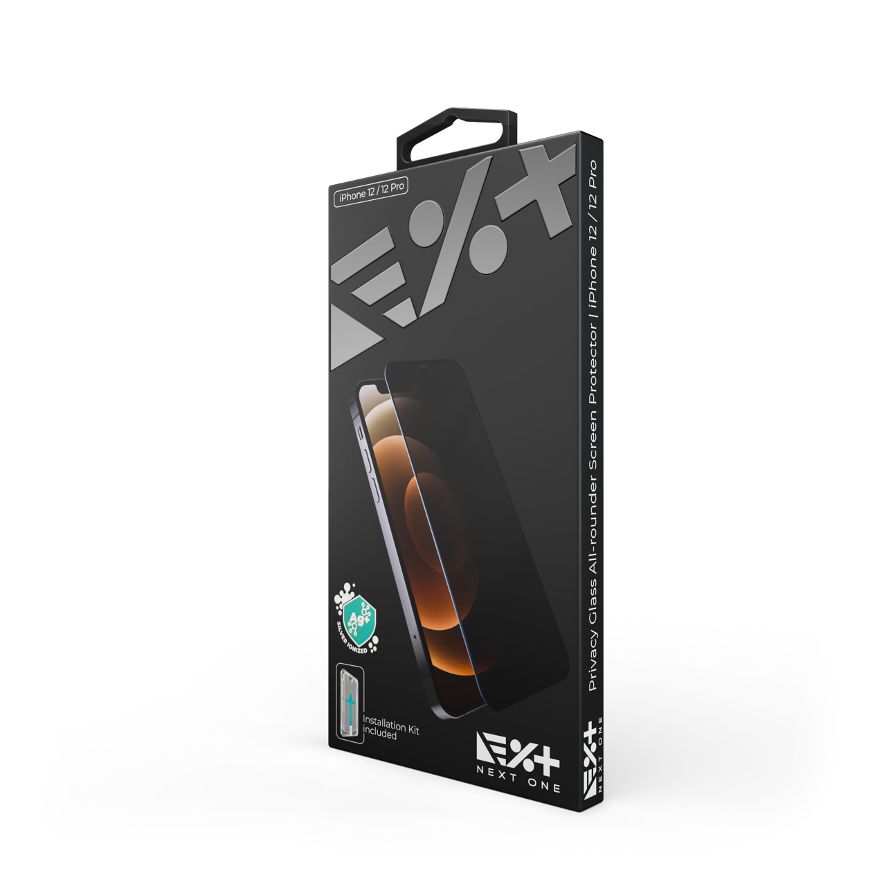 NEXT.ONE iPhone Privacy Schutzglas mit Anbringhilfe - iPhone 12 / iPhone 12 Pro
