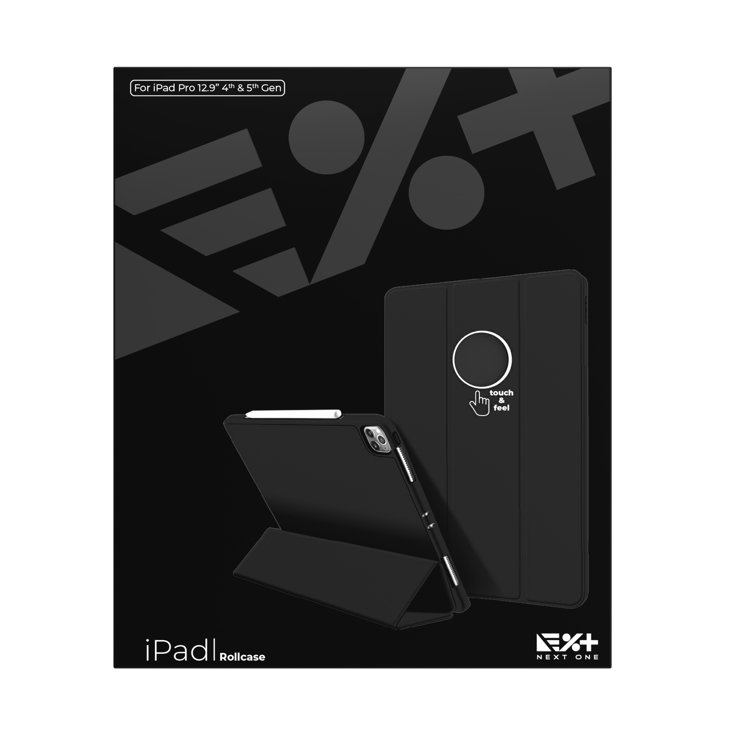NEXT.ONE Roll case für iPad Pro 12,9" 3. Generation und neuer - Schwarz