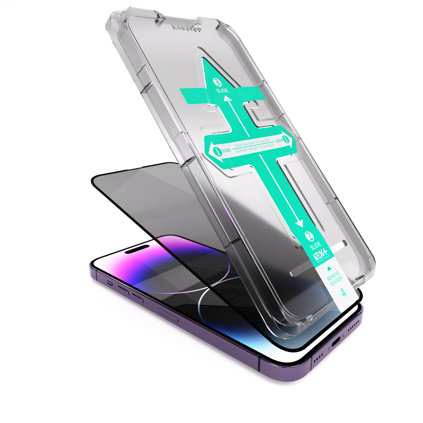 NEXT.ONE iPhone Privacy Schutzglas mit Anbringhilfe - iPhone 14 Pro Max