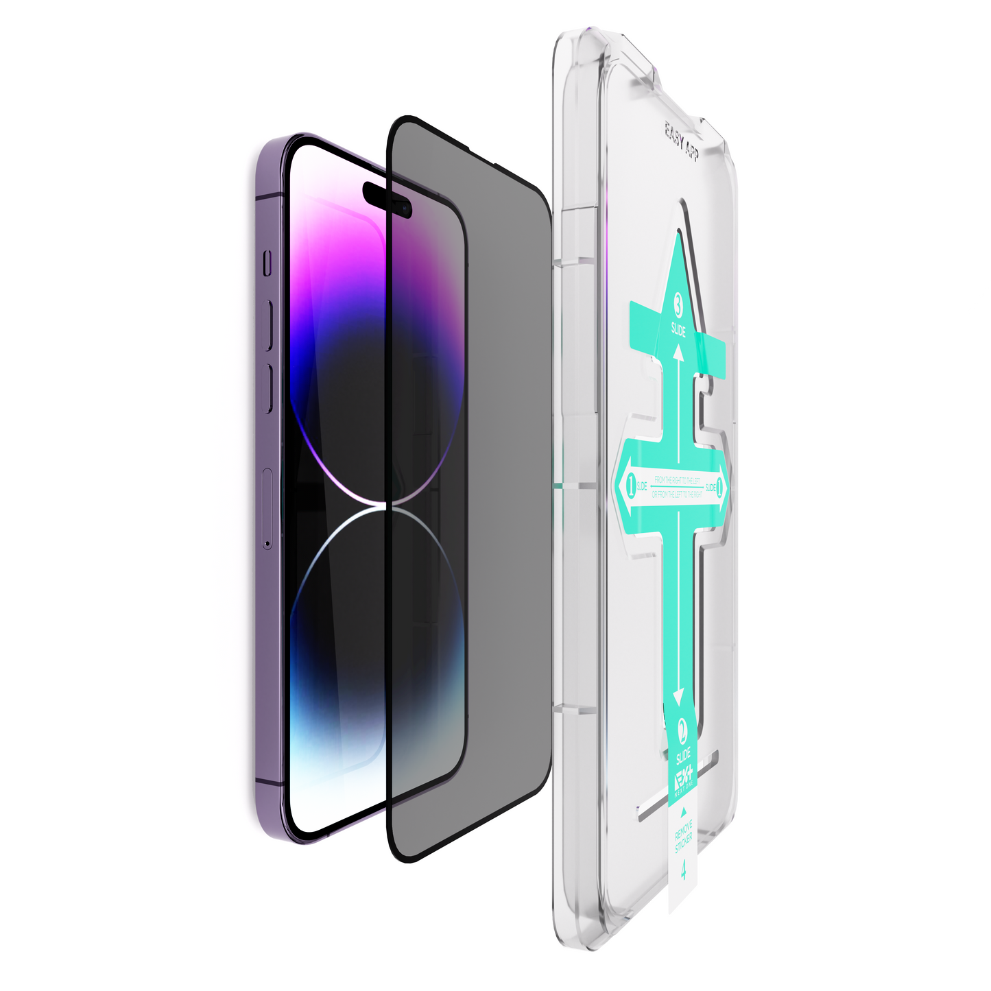 NEXT.ONE iPhone Privacy Schutzglas mit Anbringhilfe - iPhone 14 Pro Max