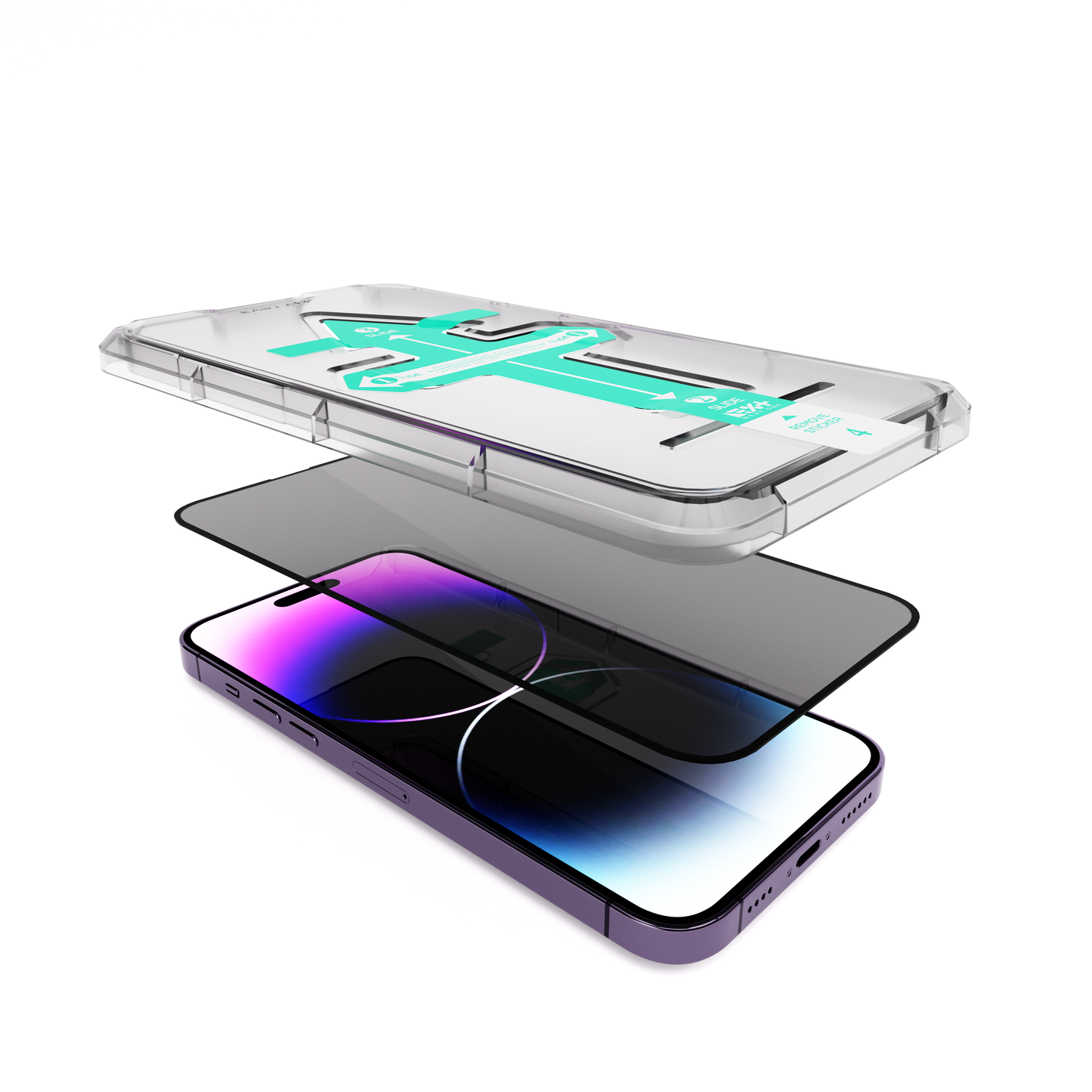 NEXT.ONE iPhone Privacy Schutzglas mit Anbringhilfe - iPhone 14 Pro Max