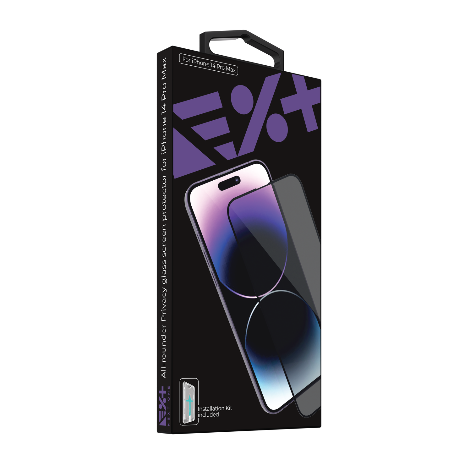 NEXT.ONE iPhone Privacy Schutzglas mit Anbringhilfe - iPhone 14 Pro Max