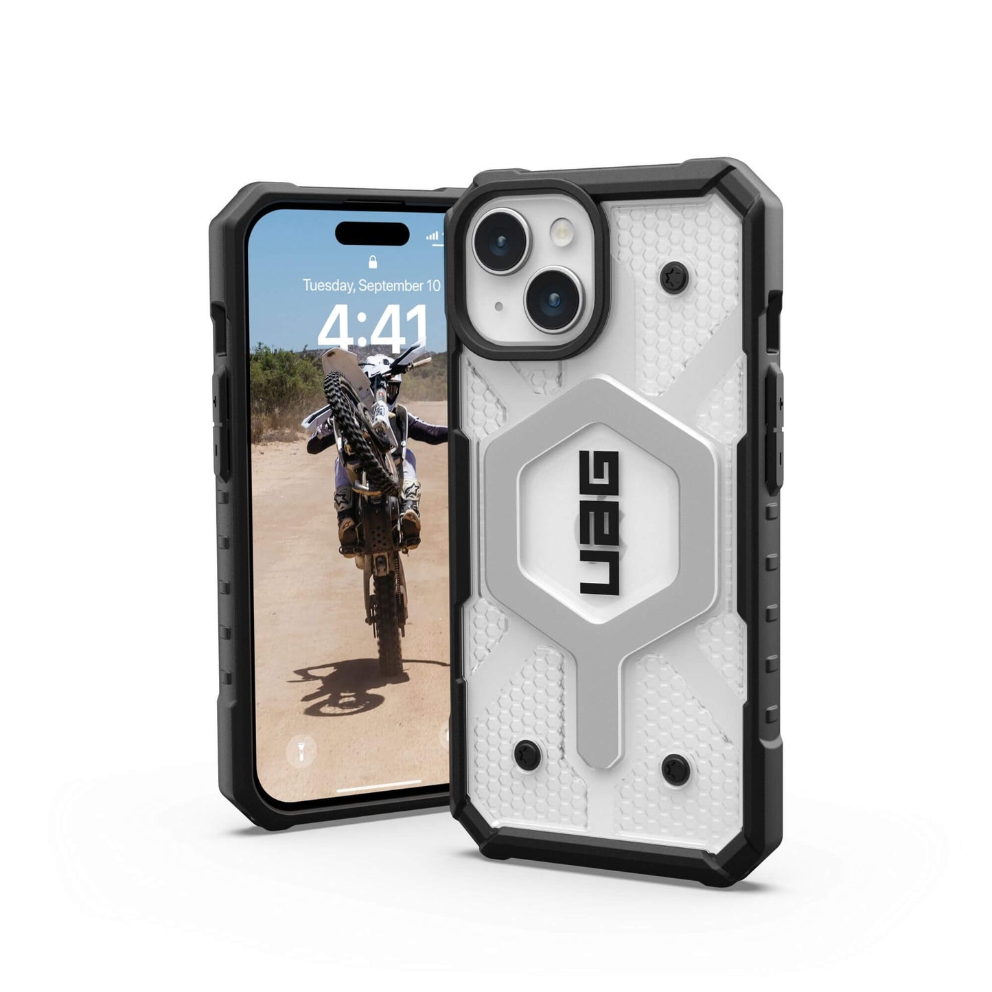 UAG Urban Armor Gear Pathfinder MagSafe Case | Apple iPhone 15 | ice (transparent)