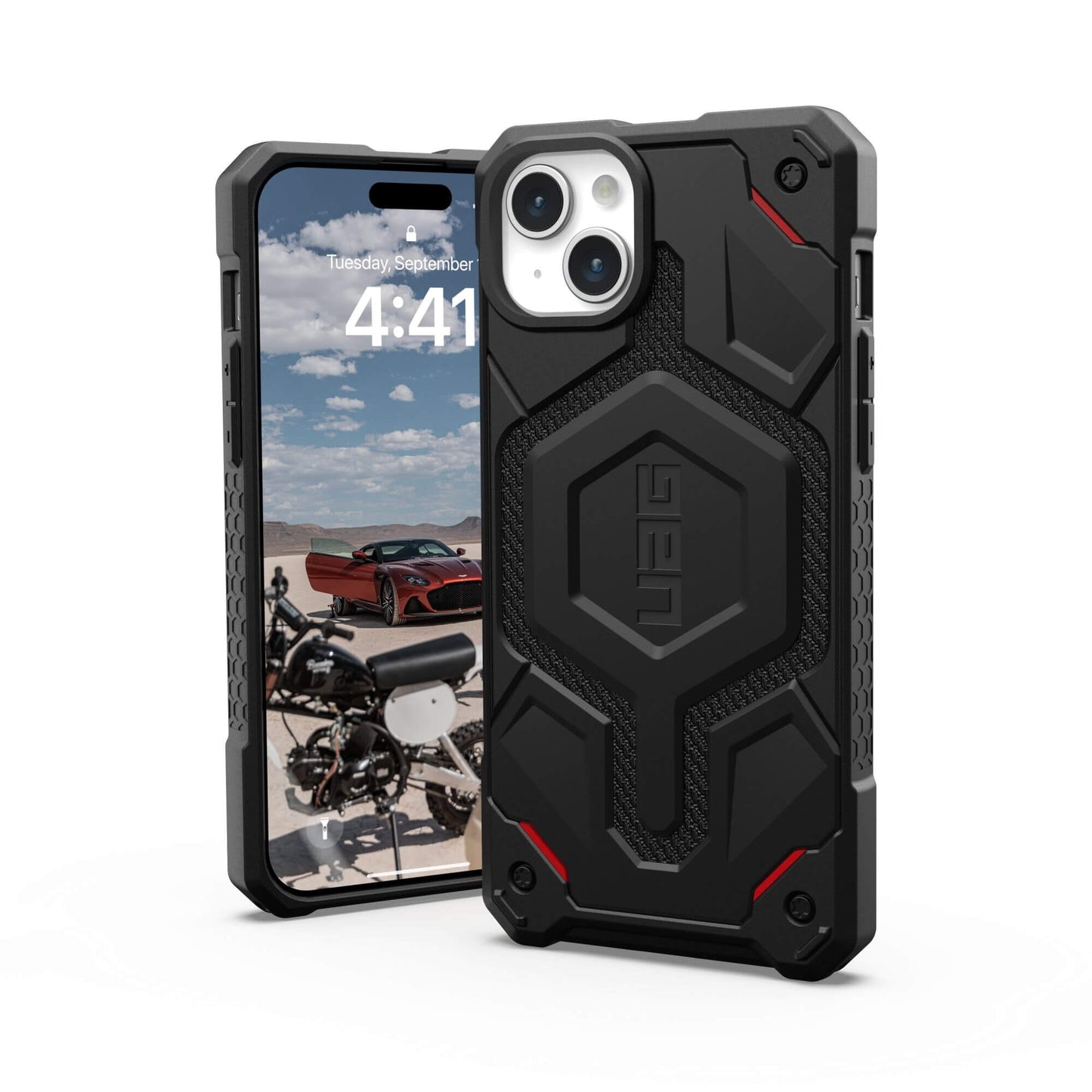 UAG Urban Armor Gear Monarch Pro MagSafe Case | Apple iPhone 15 Plus | kevlar schwarz