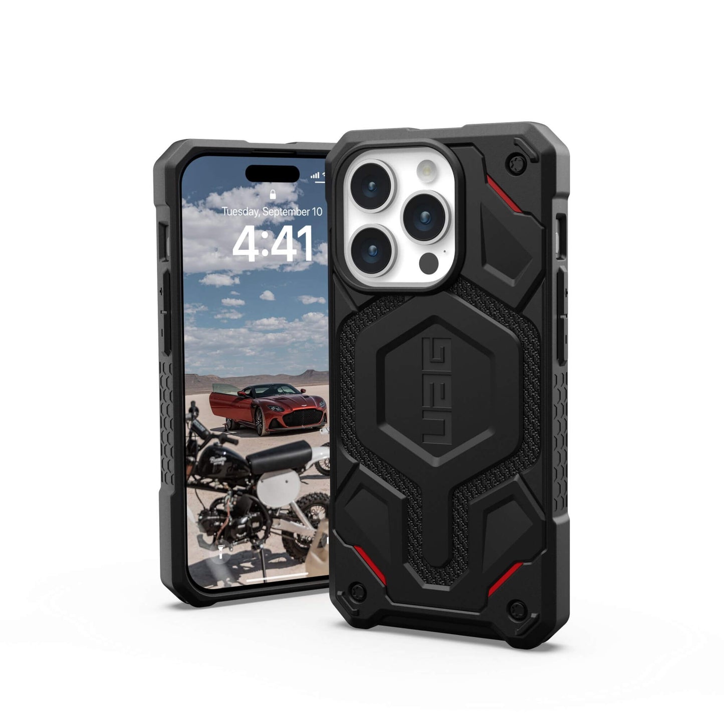 UAG Urban Armor Gear Monarch Pro MagSafe Case | Apple iPhone 15 Pro | kevlar schwarz