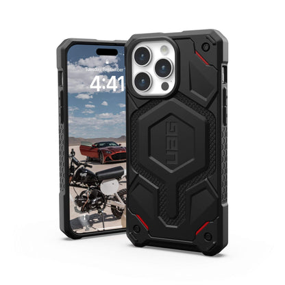 UAG Urban Armor Gear Monarch Pro MagSafe Case | Apple iPhone 15 Pro Max | kevlar schwarz