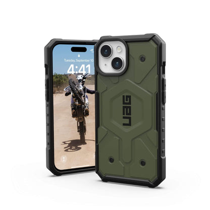 UAG Urban Armor Gear Pathfinder MagSafe Case | Apple iPhone 15 | olive drab