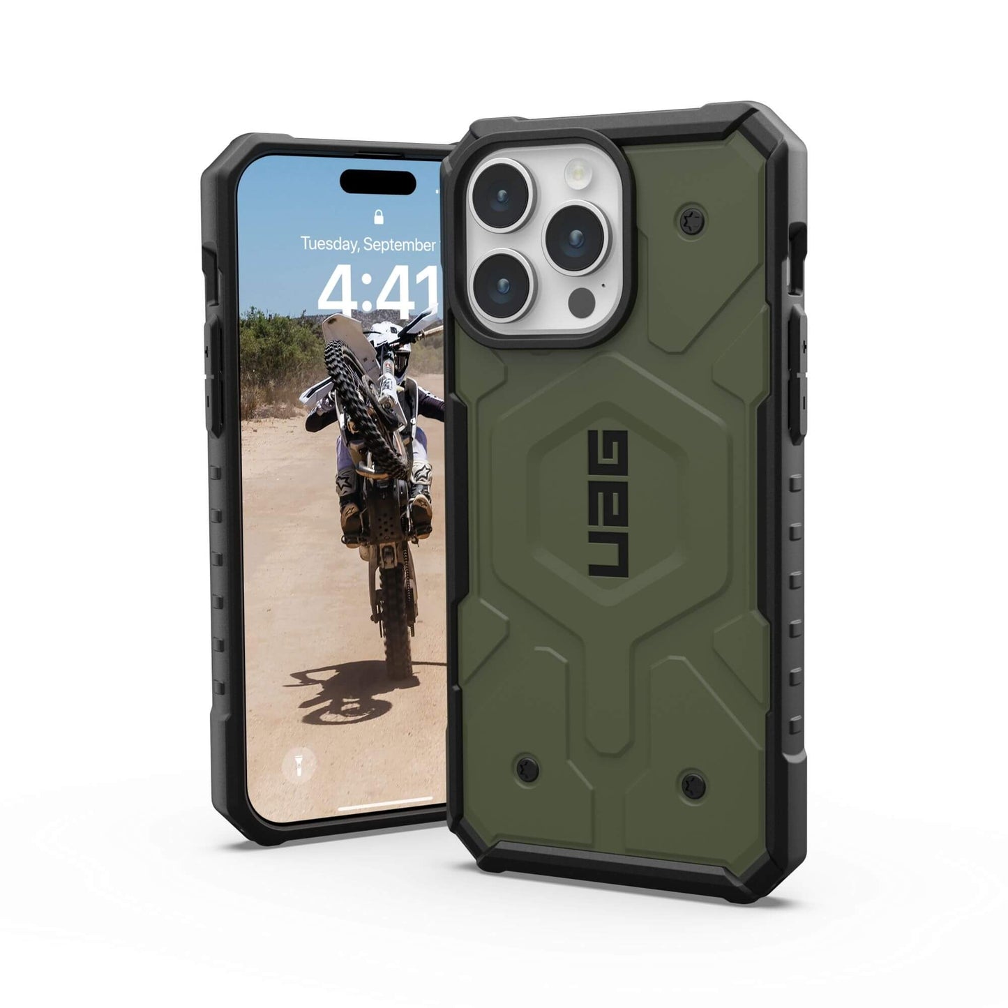 UAG Urban Armor Gear Pathfinder MagSafe Case | Apple iPhone 15 Pro Max | olive drab