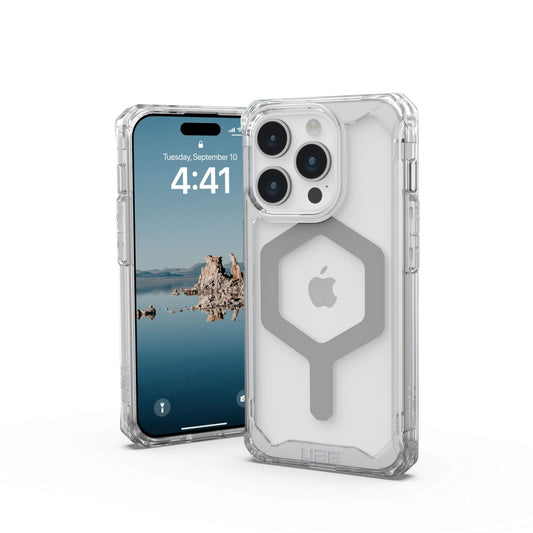 UAG Urban Armor Gear Plyo MagSafe Case | Apple iPhone 15 Pro | ice (transparent)/silber