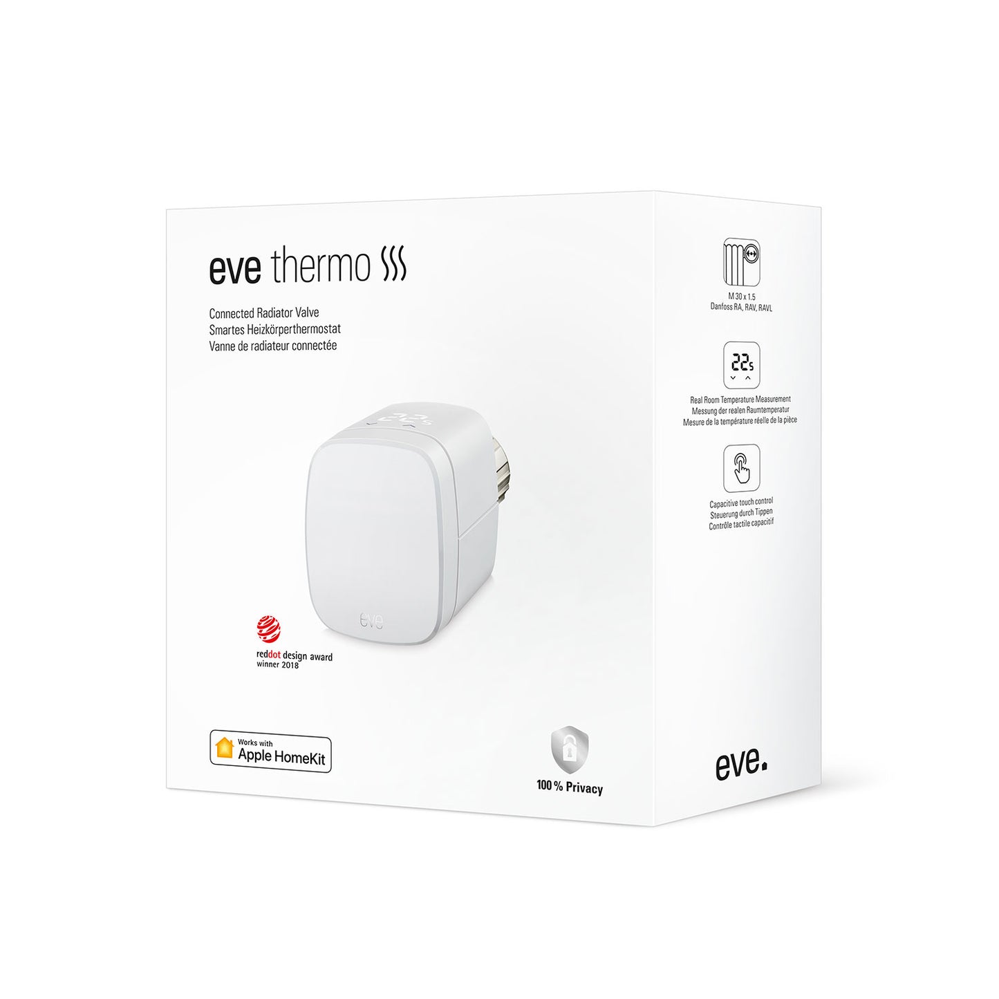 Eve Thermo, Heizkörperthermostat mit Display & Touchbedienfeld (Austria)