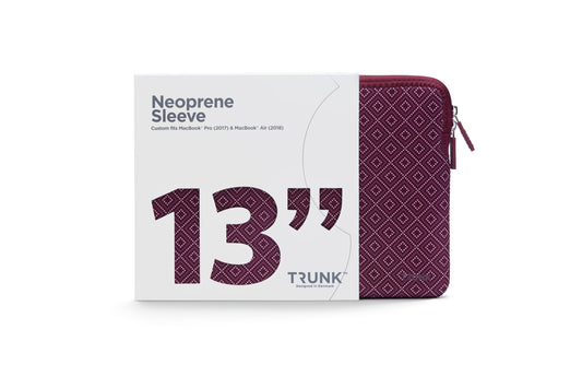 Trunk Neopren Sleeve für MacBook Air / Pro 13", Wine Red Rhombe