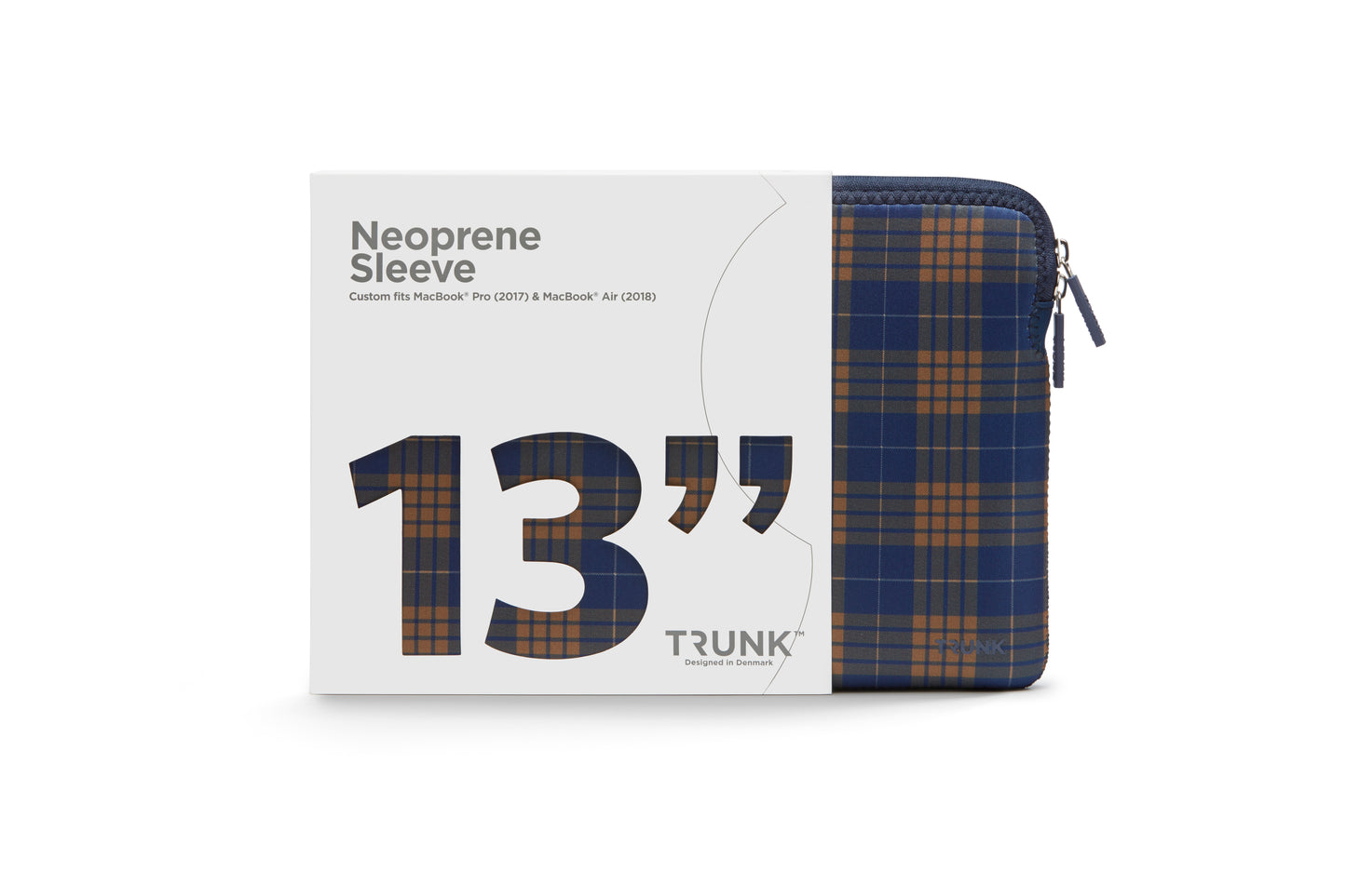 Trunk Neopren Sleeve für MacBook Air / Pro 13", Navy Tartan