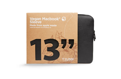 Trunk Apple Peel Veganer Leder Sleeve für MacBook Pro 13", Schwarz