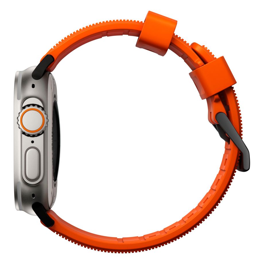 Nomad Rugged Strap Ultra Orange Connector Black 42/44/45/49mm