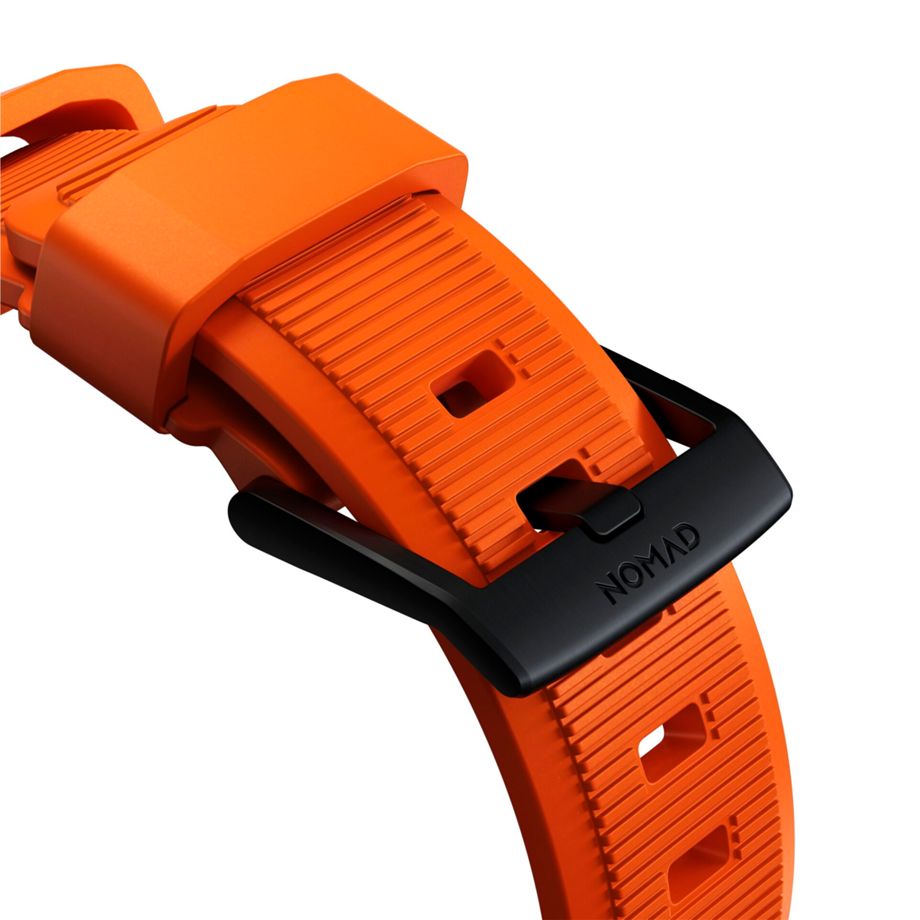 Nomad Rugged Strap Ultra Orange Connector Black 42/44/45/49mm