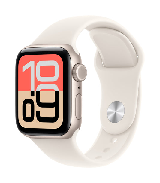 Apple Watch SE 3 GPS + Cellular 40mm Sternenlicht Aluminium Case mit Sternenlicht Sportarmband - M/L
