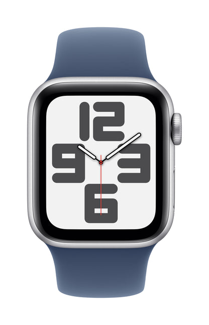 Apple Watch SE GPS + Cellular 40mm Silver Aluminium Case with Denim Sport Band - M/L