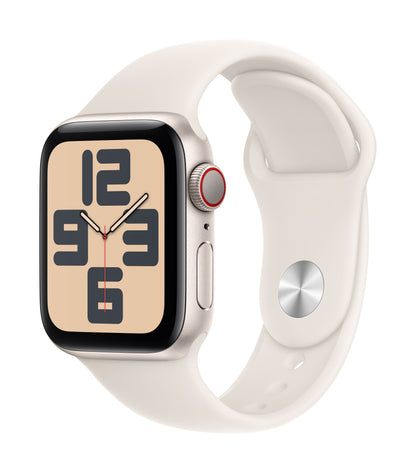Apple Watch SE GPS + Cellular 40mm Starlight Aluminium Case with Starlight Sport Band - S/M