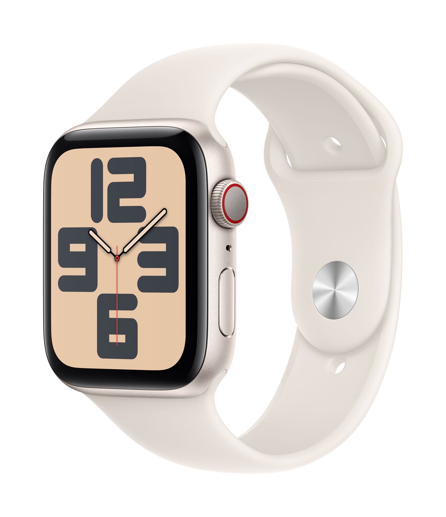 Apple Watch SE GPS + Cellular 44mm Starlight Aluminium Case with Starlight Sport Band - S/M