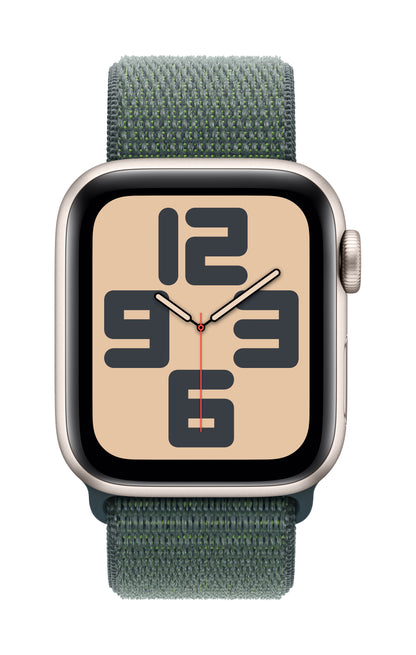 Apple Watch SE GPS 40mm Starlight Aluminium Case with Lake Green Sport Loop