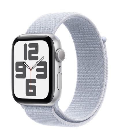 Apple Watch SE GPS 44mm Silver Aluminium Case with Blue Cloud Sport Loop
