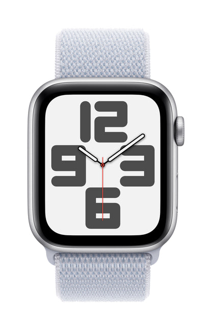 Apple Watch SE GPS 44mm Silver Aluminium Case with Blue Cloud Sport Loop