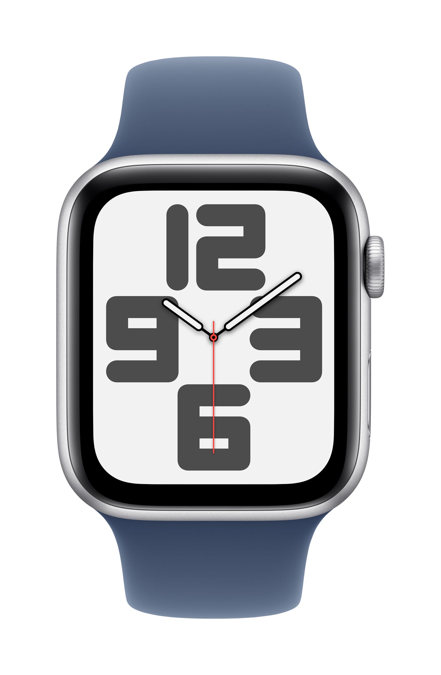 Apple Watch SE GPS 44mm Silver Aluminium Case with Denim Sport Band - S/M