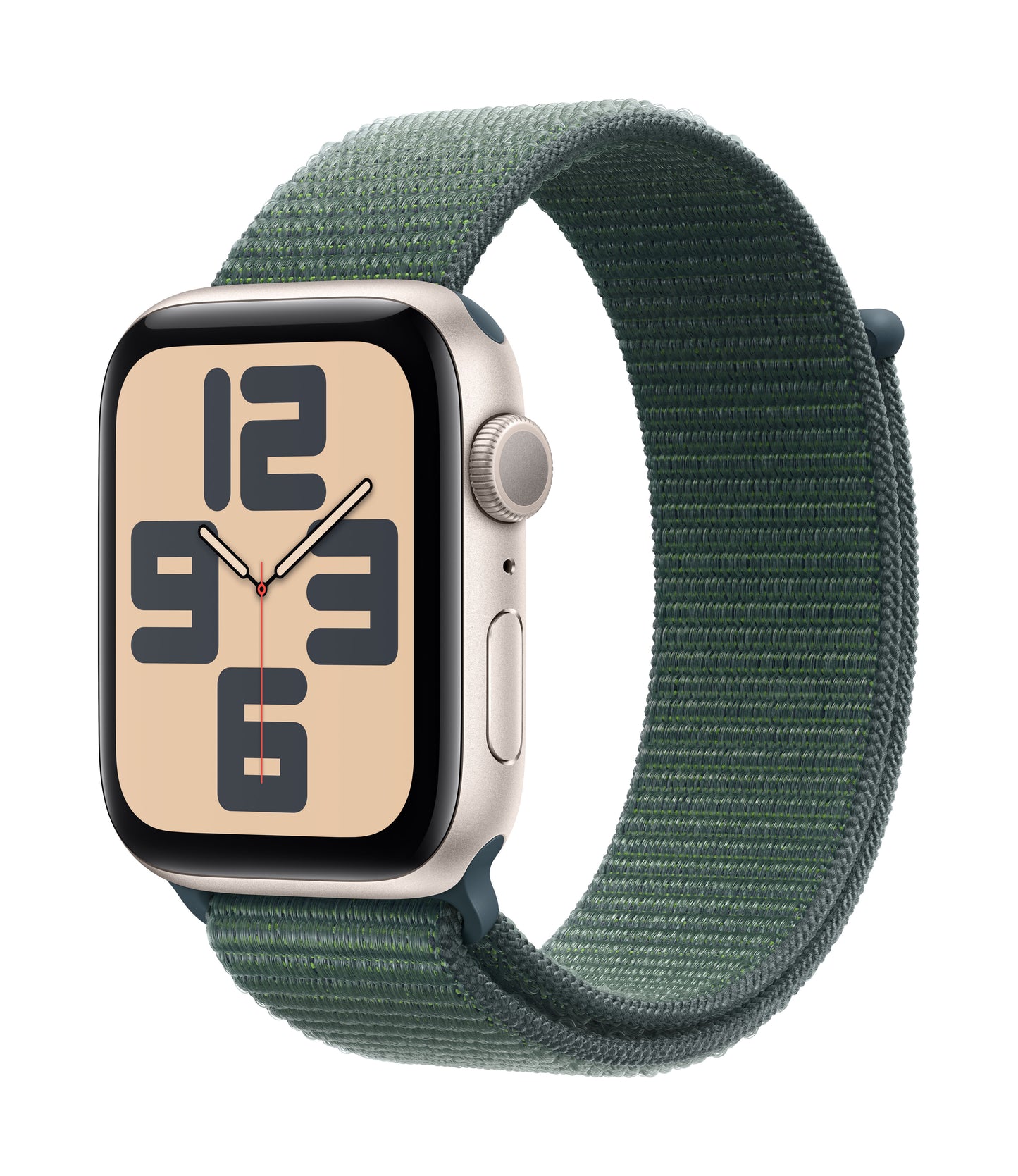 Apple Watch SE GPS 44mm Starlight Aluminium Case with Lake Green Sport Loop
