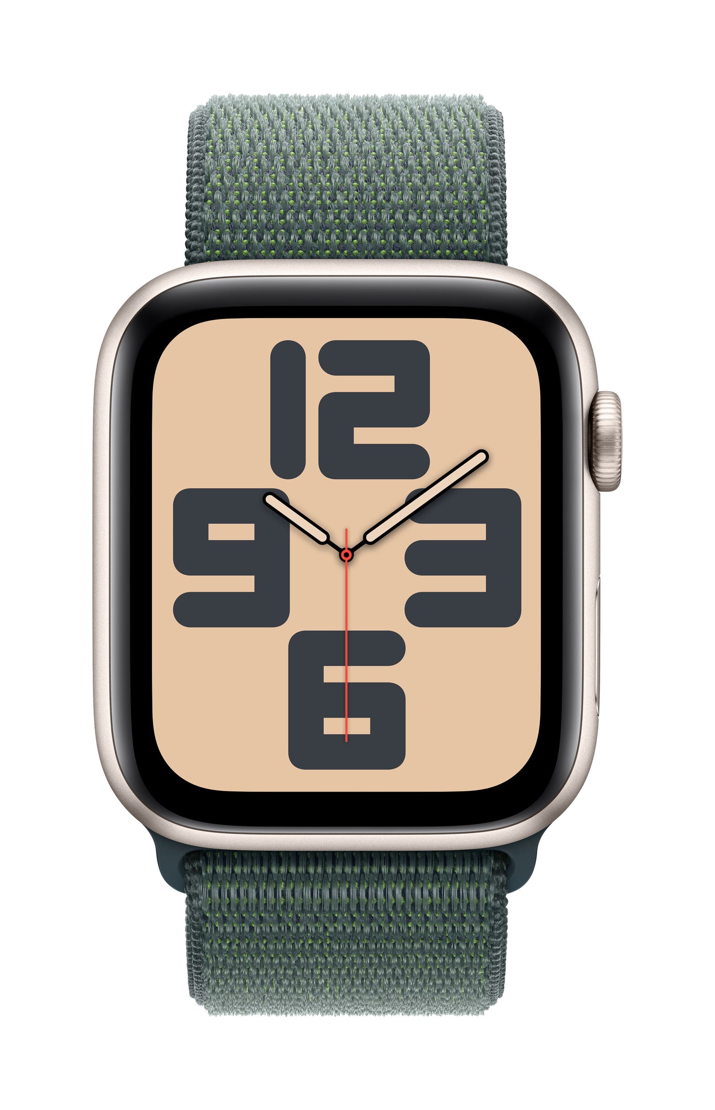 Apple Watch SE GPS 44mm Starlight Aluminium Case with Lake Green Sport Loop