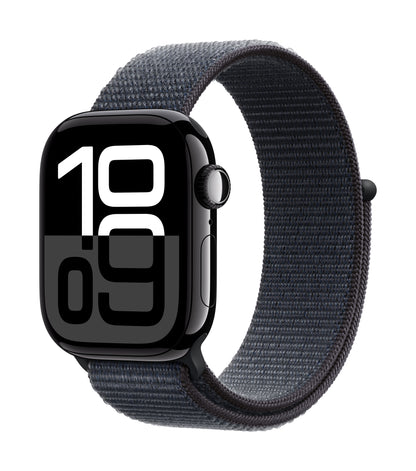 Apple Watch Series 10 GPS + Cellular 42mm Jet Black Aluminium Case with Ink Sport Loop
