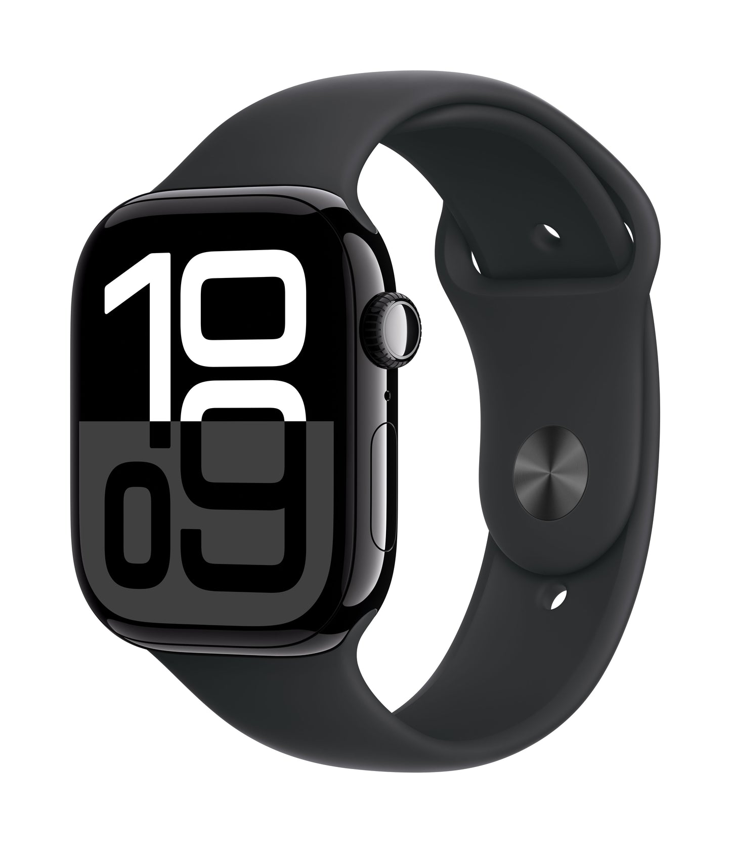 Apple Watch Series 10 GPS + Cellular 46mm Jet Black Aluminium Case with Black Sport Band - S/M