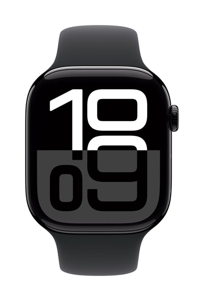 Apple Watch Series 10 GPS + Cellular 46mm Jet Black Aluminium Case with Black Sport Band - S/M