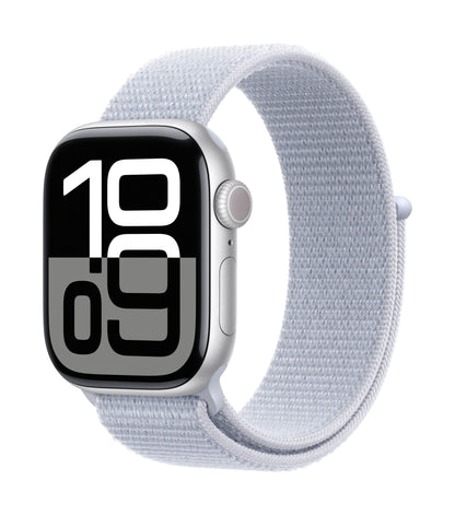 Apple Watch Series 10 GPS 42mm Silver Aluminium Case with Blue Cloud Sport Loop