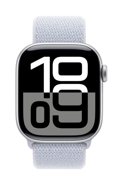 Apple Watch Series 10 GPS 42mm Silver Aluminium Case with Blue Cloud Sport Loop