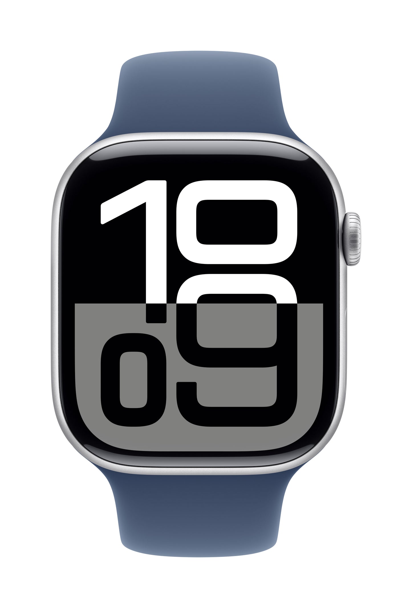 Apple Watch Series 10 GPS 46mm Silver Aluminium Case with Denim Sport Band - S/M