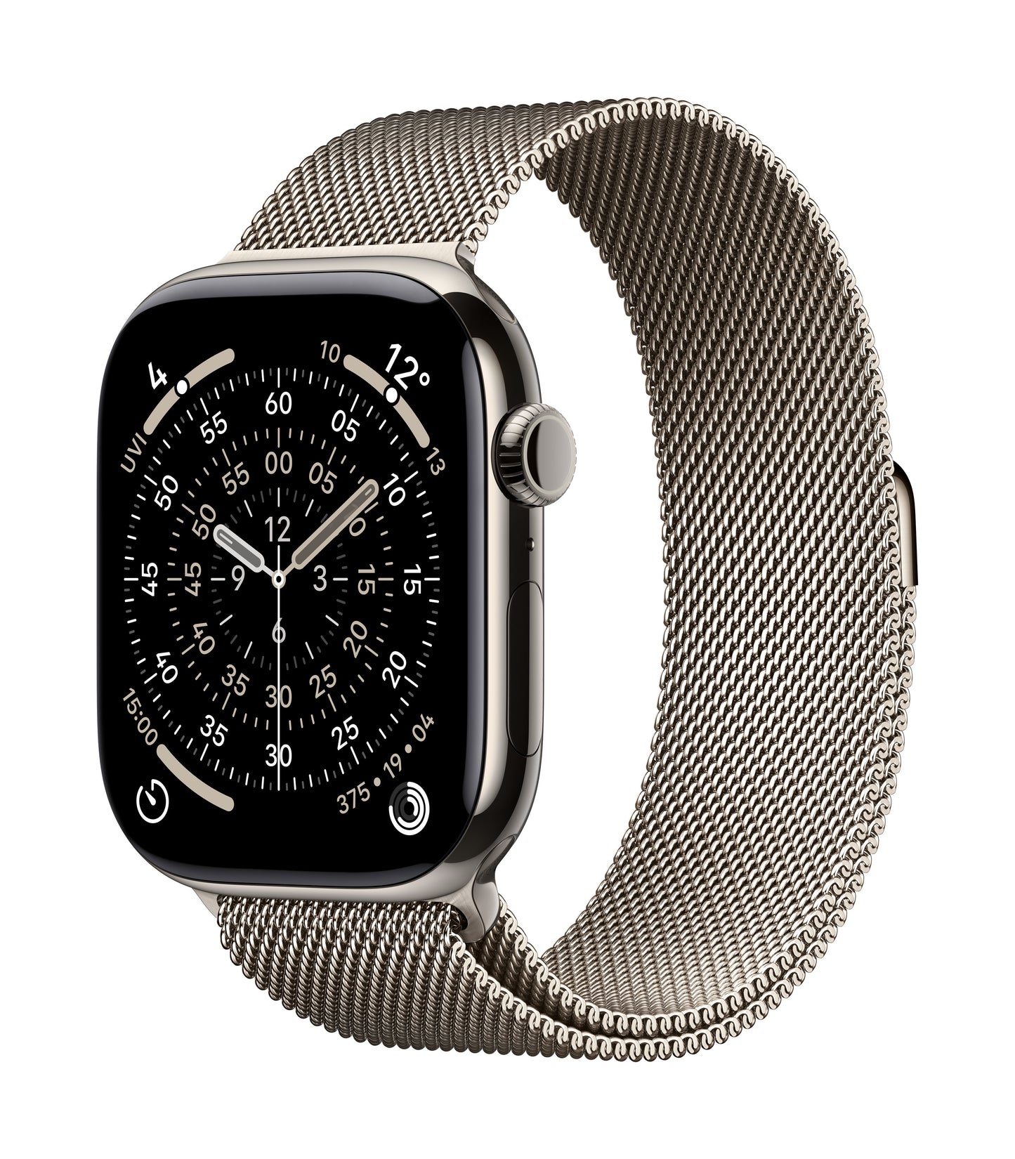 Apple Watch Series 11 GPS + Cellular 46mm Natürliches Titan Case mit Natürlichem Milanaise Loop - S/M
