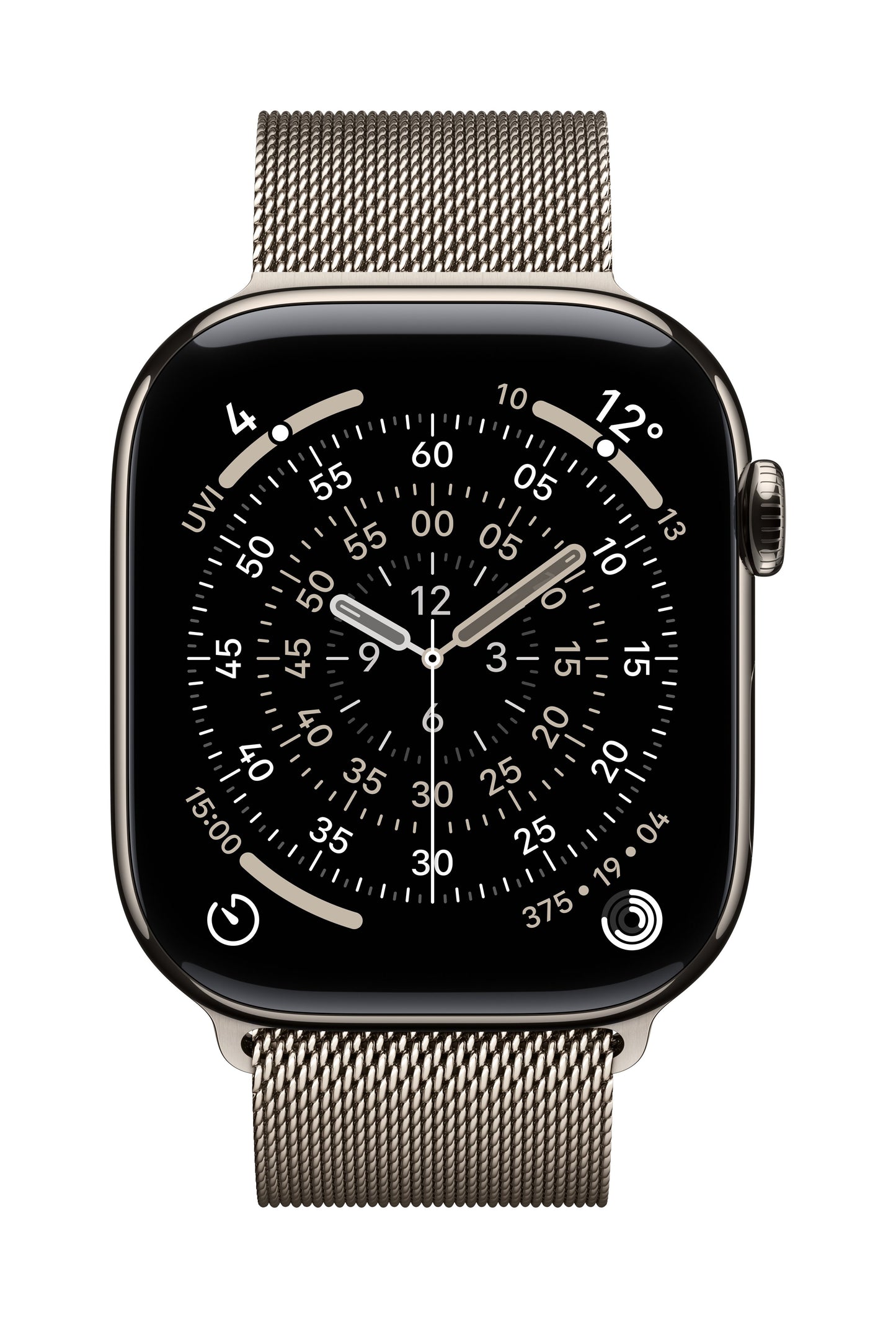 Apple Watch Series 11 GPS + Cellular 46mm Natürliches Titan Case mit Natürlichem Milanaise Loop - S/M