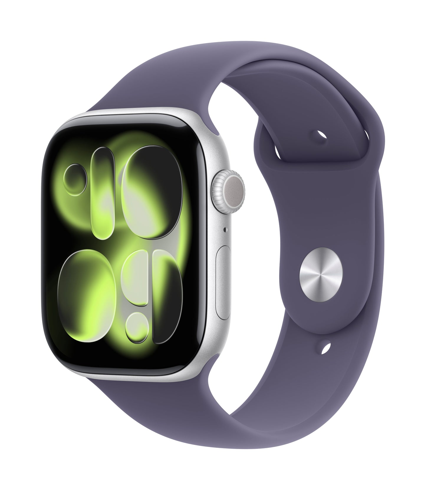 Apple Watch Series 11 GPS 46mm Silber Aluminium Case mit Purpurne Nebel Sportarmband - M/L