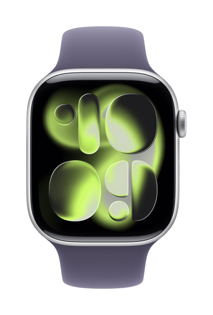 Apple Watch Series 11 GPS 46mm Silber Aluminium Case mit Purpurne Nebel Sportarmband - M/L