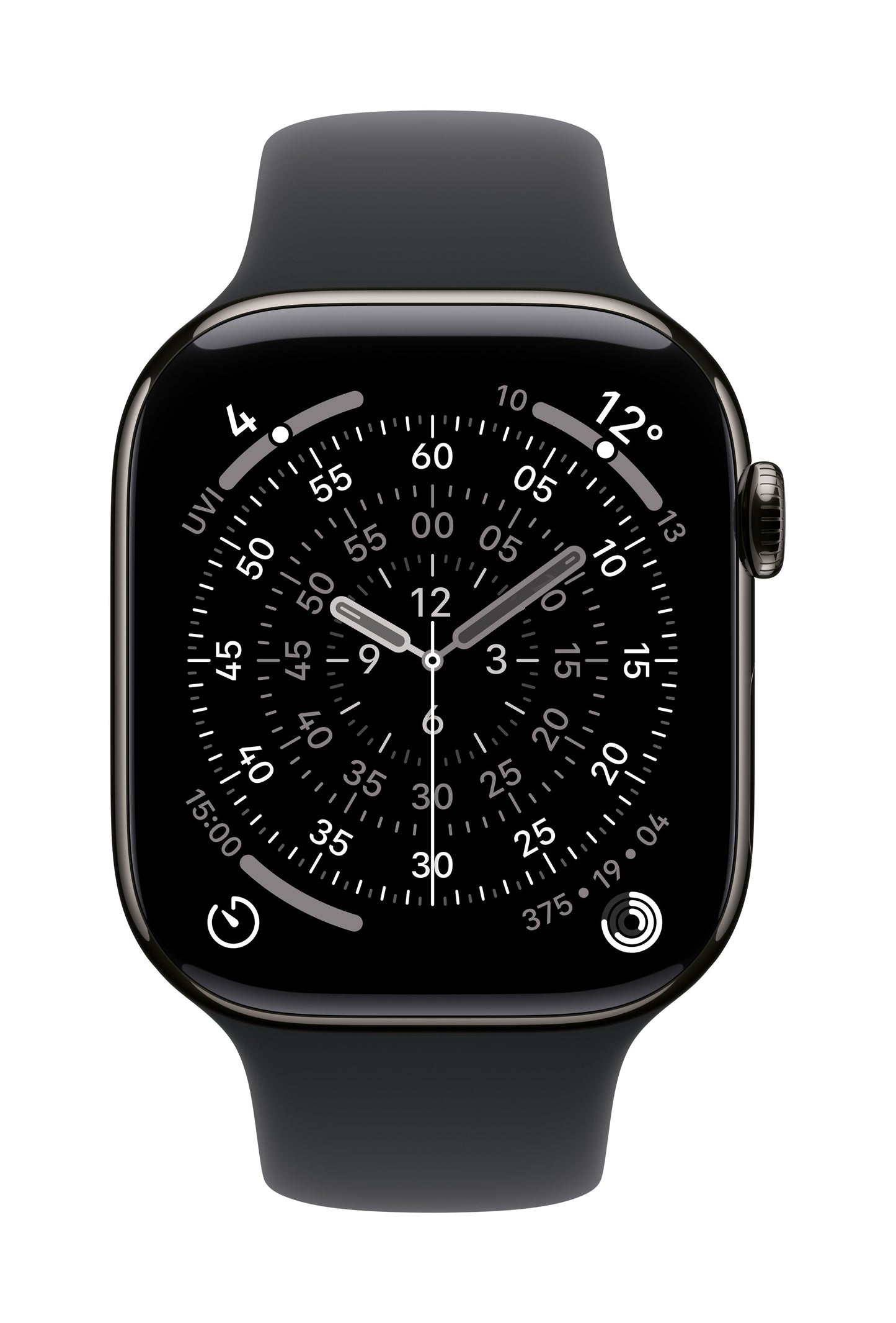 Apple Watch Series 11 GPS + Cellular 46mm Schiefer Titan Case mit Schwarzem Sportarmband - S/M