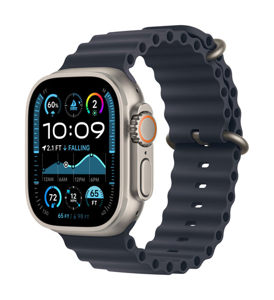 Apple Watch Ultra 2 GPS + Cellular 49mm Natural Titanium Case with Navy Ocean Band